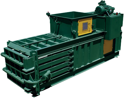 Manuelle Kabelbinder mit geschlossener Tür und horizontaler Ballenpresse