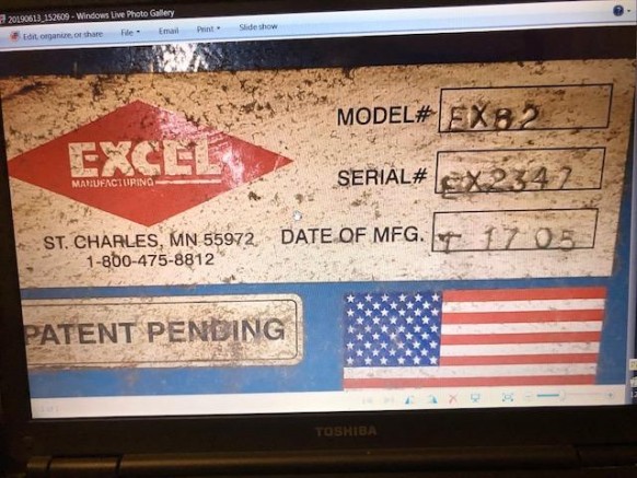 Käytetty Excel Manufacturing EX 62 Full Eject Closed End Manuaalinen tie-vaakatasalain