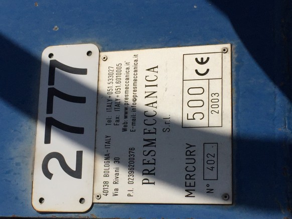 Used Presmeccanica Mercury 500 Scrap Metal Baler With Lid