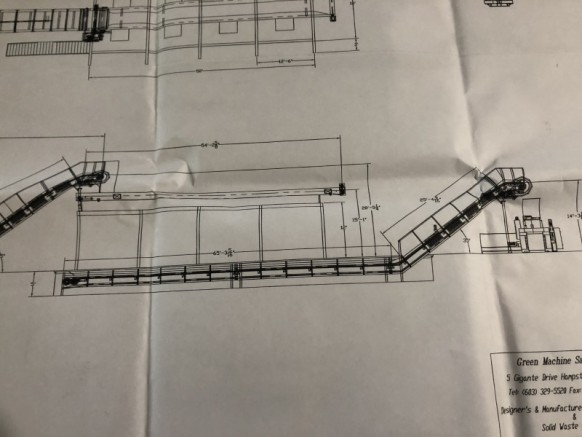 Gebrauchtes Mosley Gorilla Two Ram &amp; 72" breites Gummi-Kombinations-Ballenpressen-Einlaufförderband